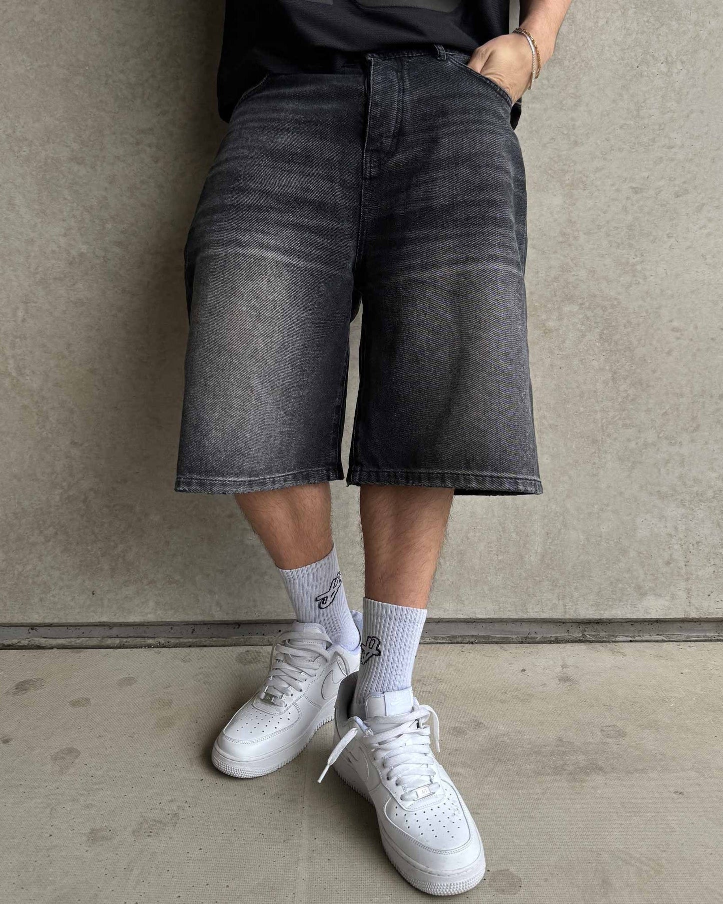 STUDIO UNOV® Denim Jorts "Phantom Black"